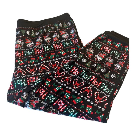 Disney Minnie Mouse Fair Isle Holiday Plus Size Pajamas Leggings NEW Plus 2X - Picture 2 of 13